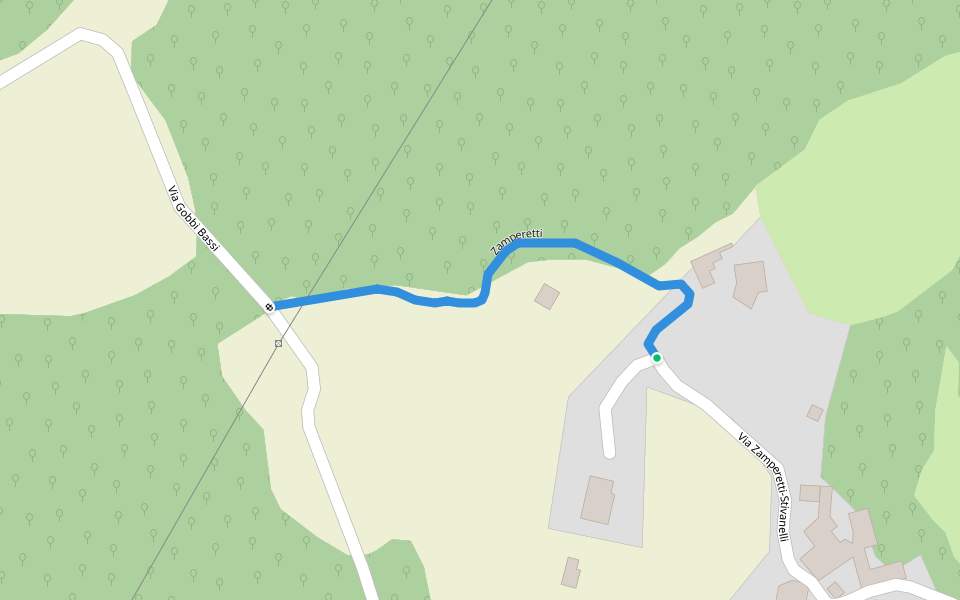 Zamperetti walking route map in Zamperetti