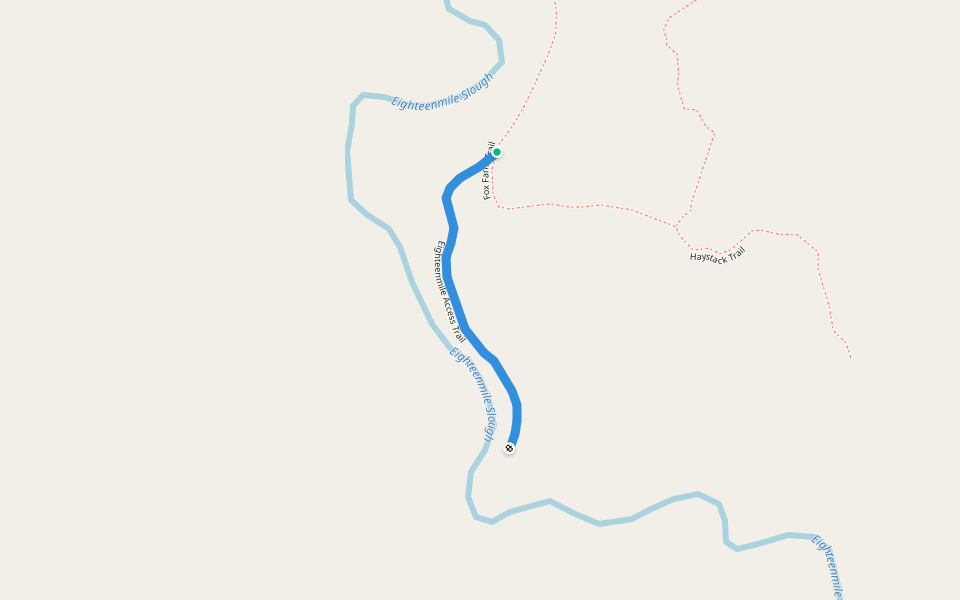 Eighteenmile Access Trail walking route map in Cordova