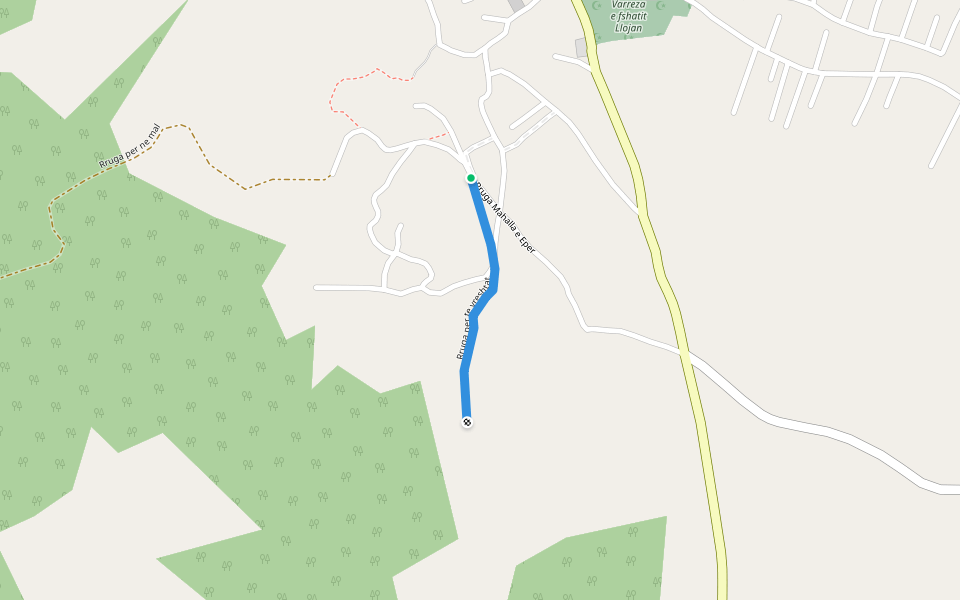 Rruga per te vreshtat walking route map in Lojane