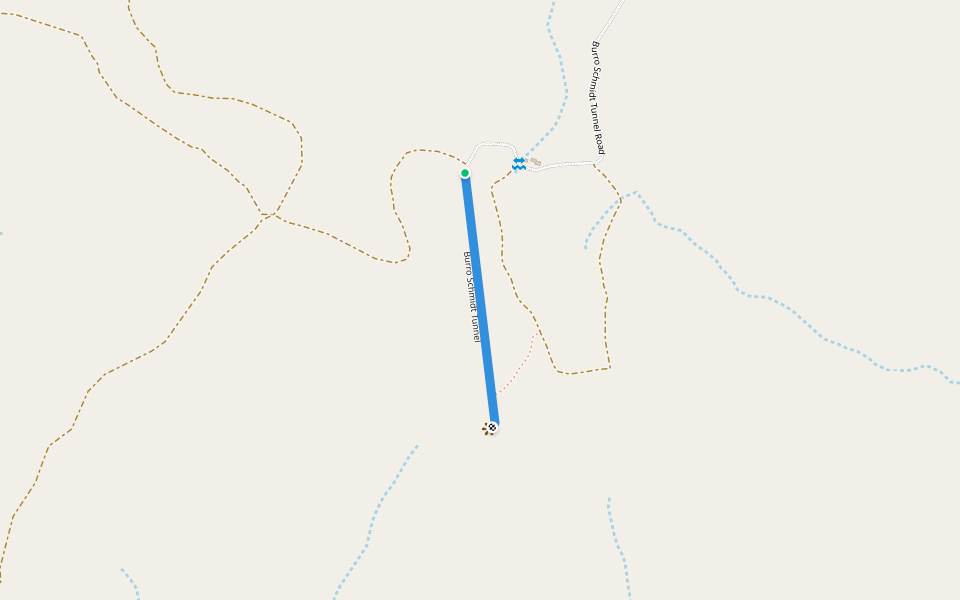 Burro Schmidt Tunnel walking route map in Saltdale