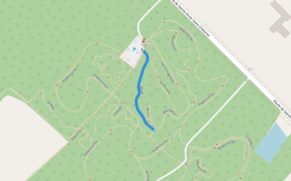 Bluff walking route map in La Pocatière