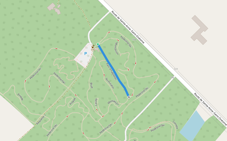 Parc d'habiletés walking route map in La Pocatière