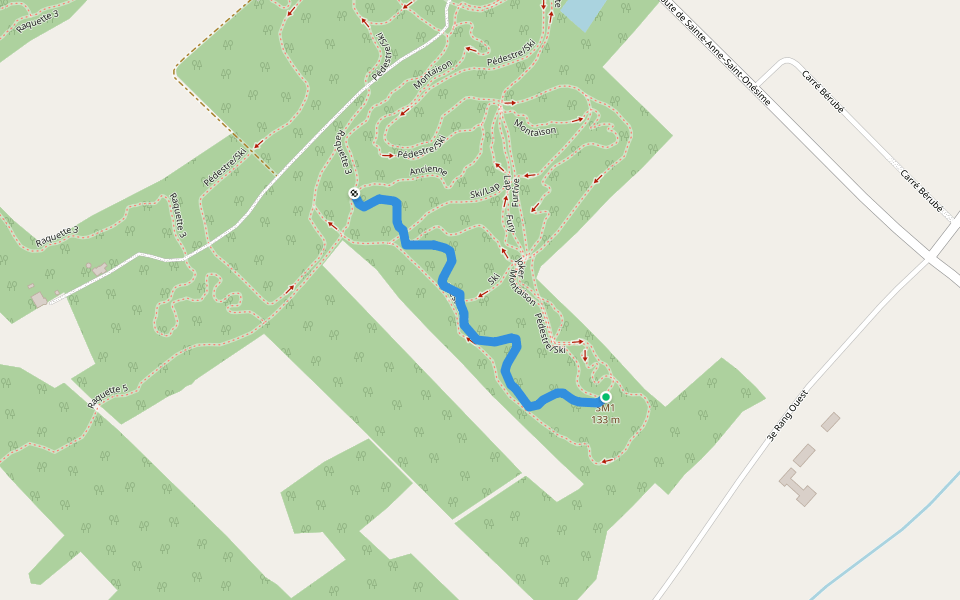 Salamandre walking route map in La Pocatière