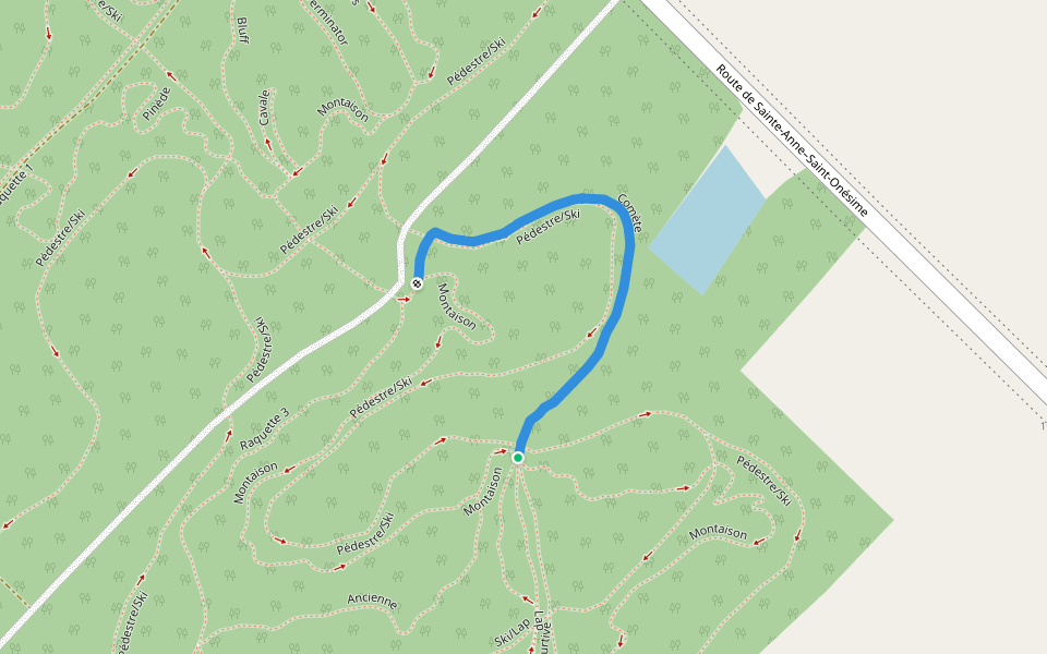 Comète walking route map in La Pocatière