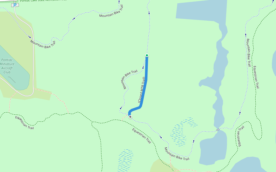 (Closed MTB Trail) walking route map in Village of Clarkston