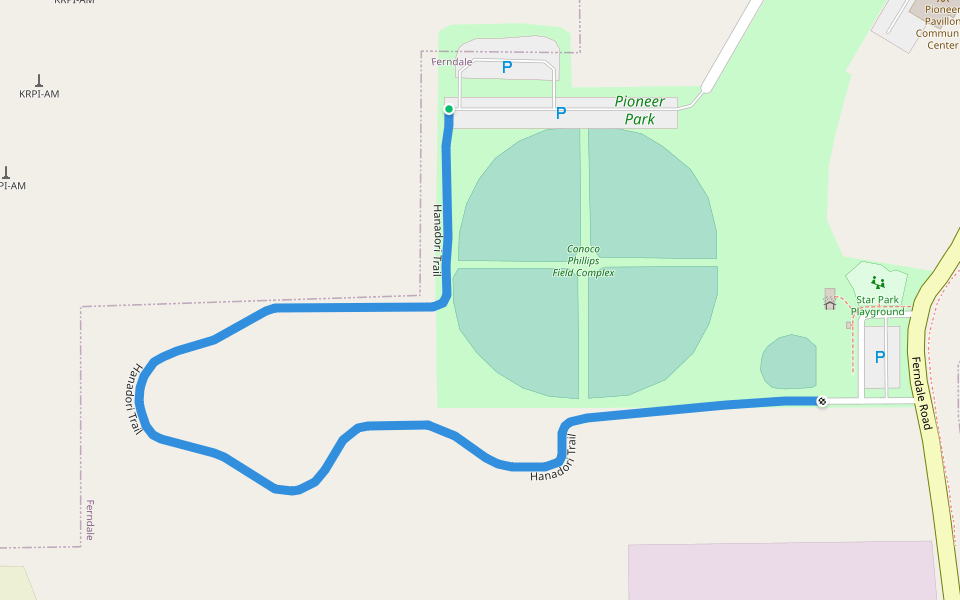 Hanadori Trail walking route map in Ferndale