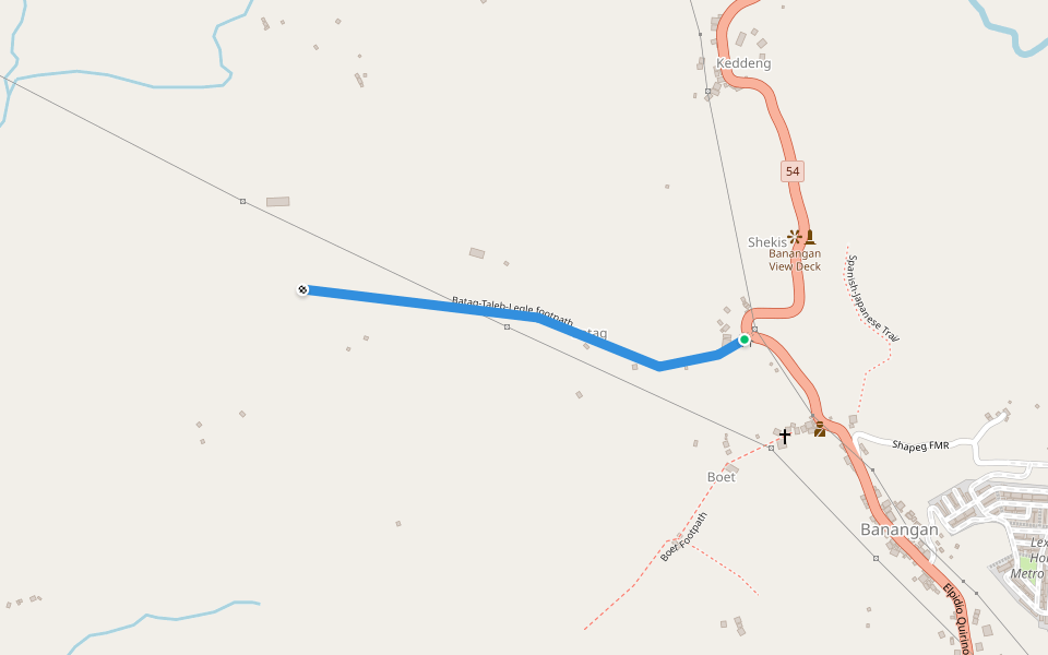 Batag-Taleb-Legle footpath walking route map in Sablan