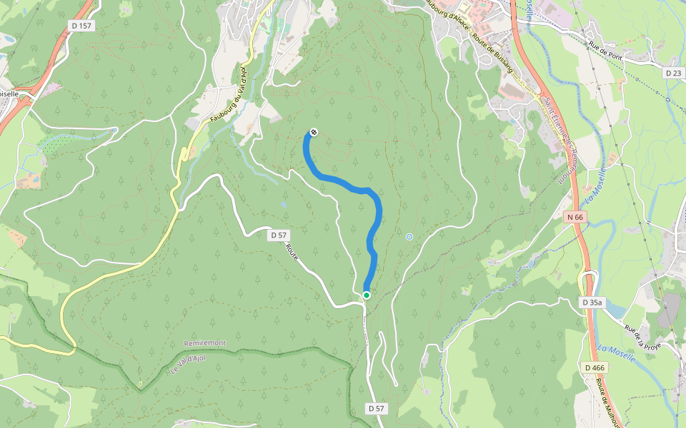 Sentier des Poudingues walking route map in Remiremont