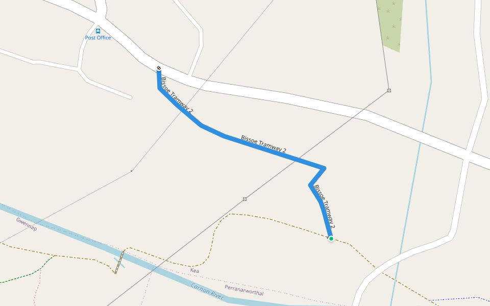 Bissoe Tramway 2 walking route map in Bissoe