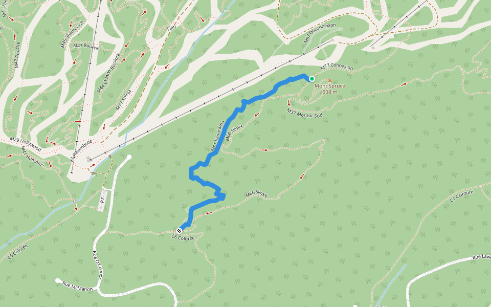 M51 Panorama walking route map in Bromont