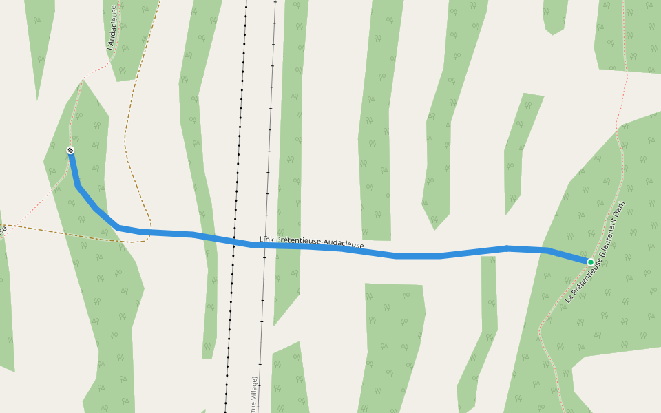 Link Prétentieuse-Audacieuse walking route map in Bromont