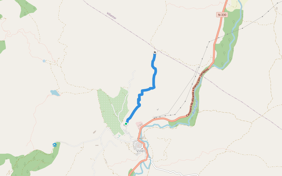 Senda del Cementerio walking route map in Barrio de Torrejón