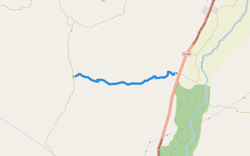 Senda de Peñalba walking route map in Villastar