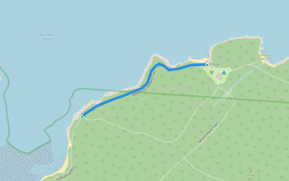 Northeast Harbor Trail walking route map in Cutler