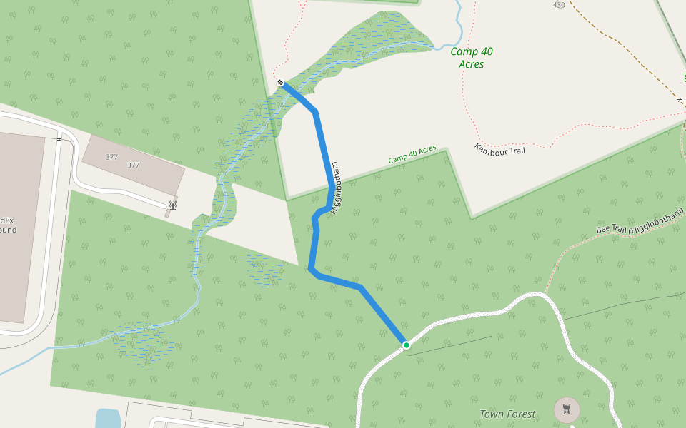 Higginbotham walking route map in Wilmington