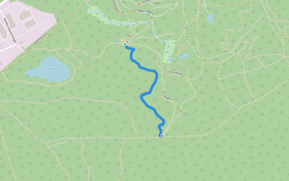 Ossbryoss walking route map in Oppdal