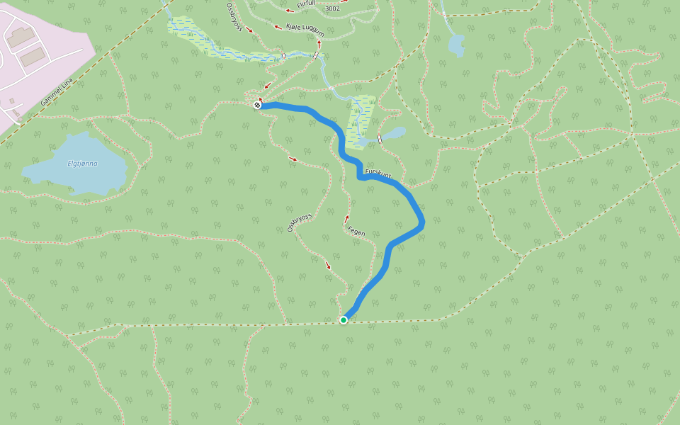 Furskunt walking route map in Oppdal