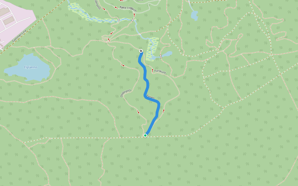 Fegen walking route map in Oppdal