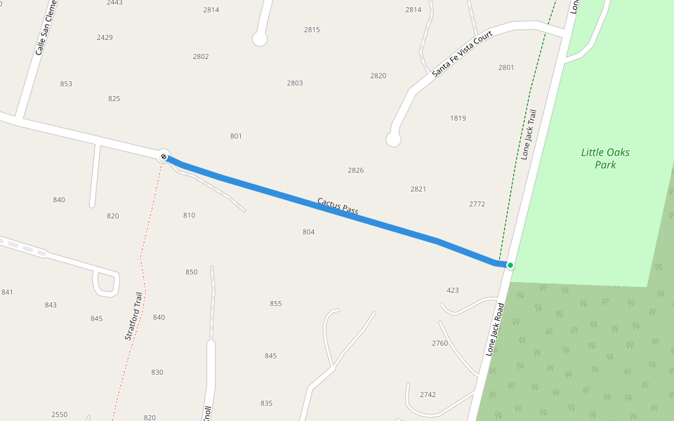 Cactus Pass walking route map in Encinitas