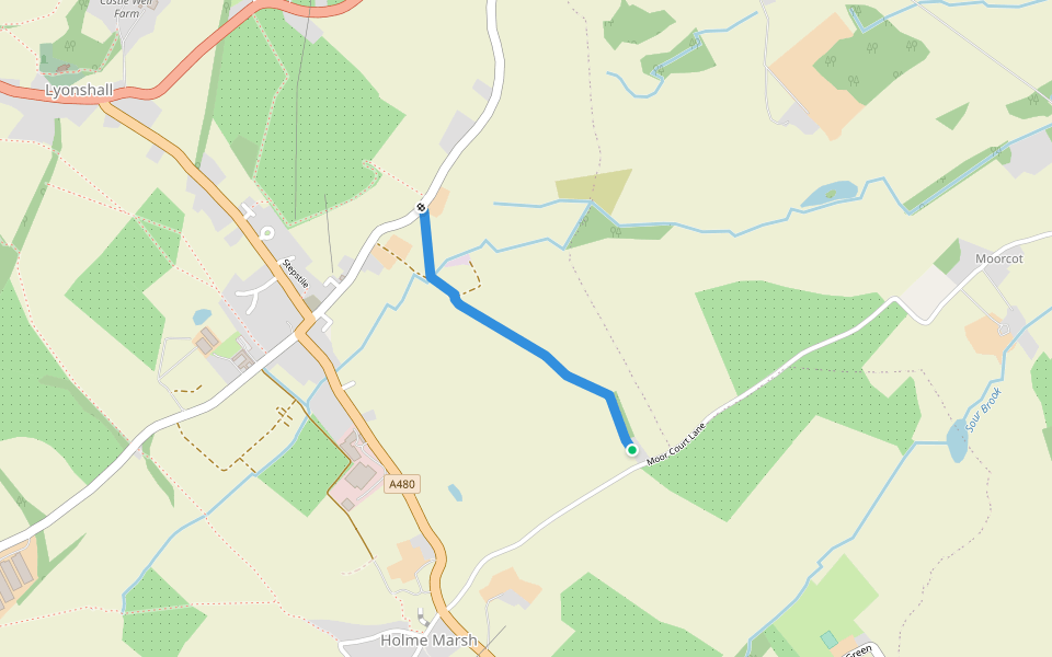 Bryncurl Way walking route map in Lyonshall