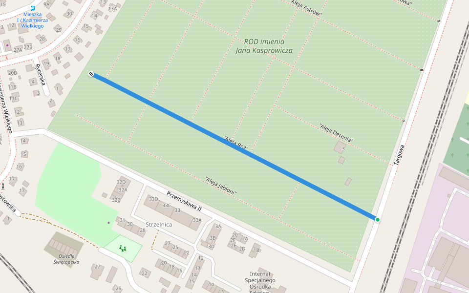 "Aleja Róż" walking route map in Tczew