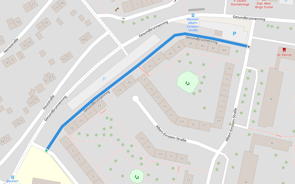 Gesundbrunnenring walking route map in Bautzen