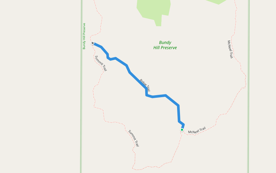Ridge Trail walking route map in Remus