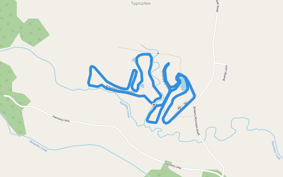 Willandra Cross Country walking route map in Tapitallee