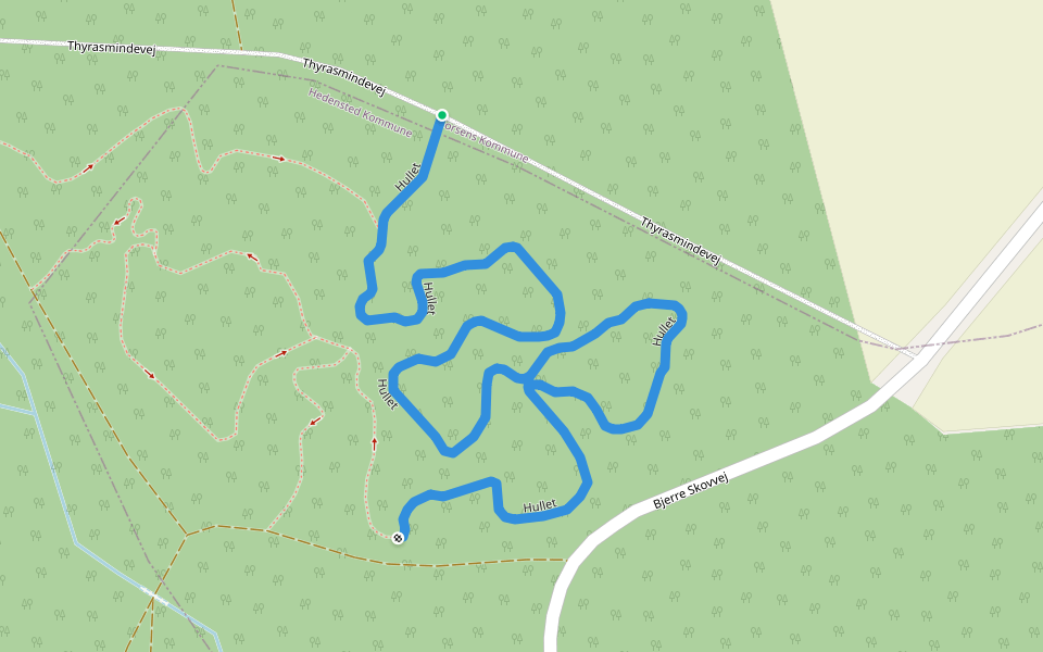 Hullet walking route map in Horsens