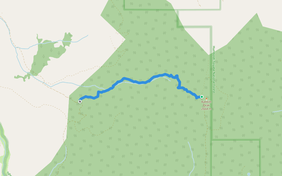 Badenough Canyon Trail walking route map in Loyalton
