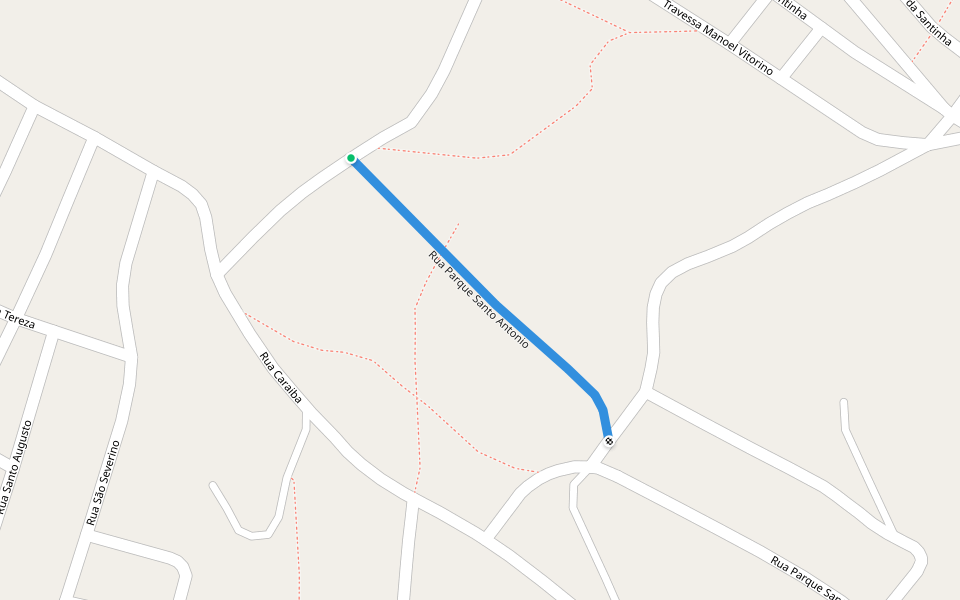 Rua Parque Santo Antonio walking route map in Alagoinhas