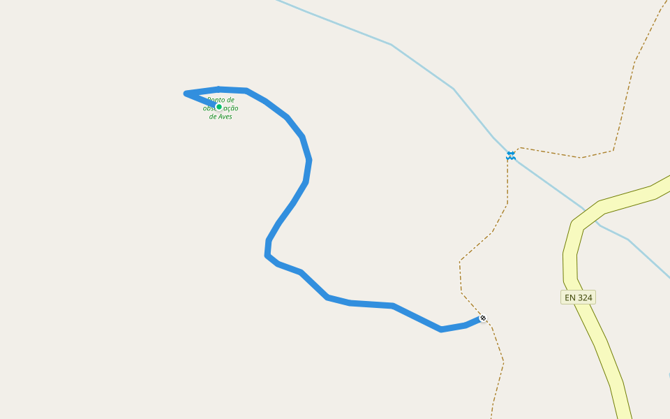 Percurso Pedestre para ponto de Observação de Aves. walking route map in Murça