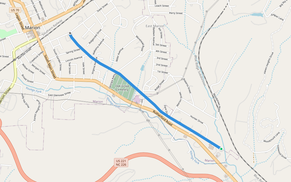 Peavine Trail walking route map in Marion