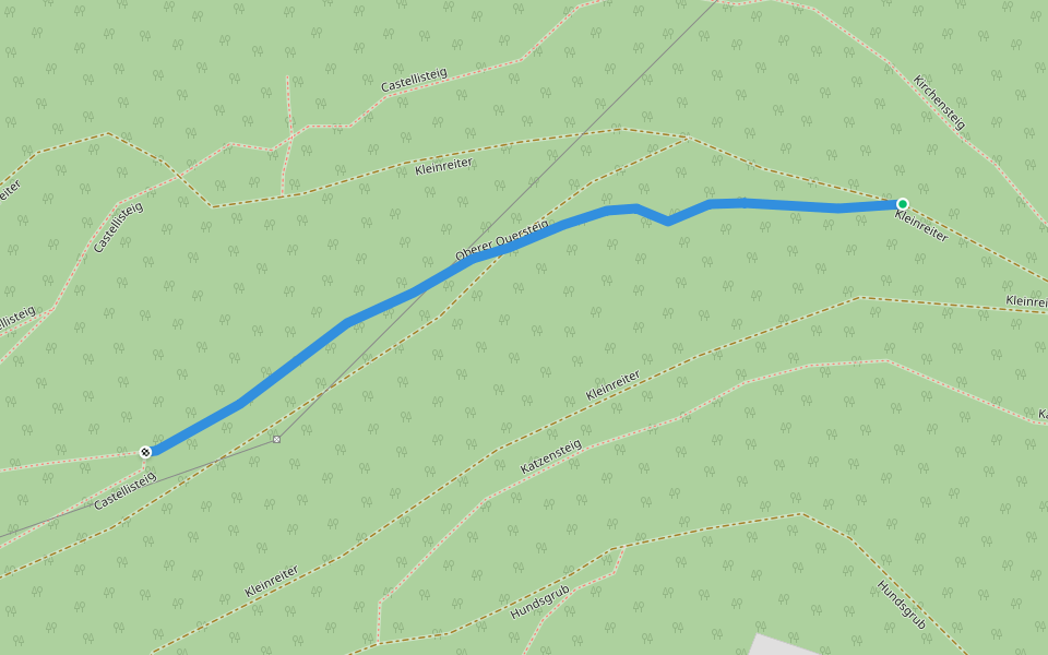 Oberer Quersteig walking route map in Jungherrntal