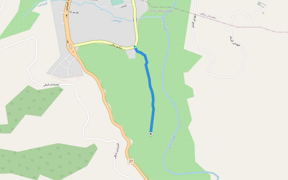 جاده سلامت walking route map in Kalibar