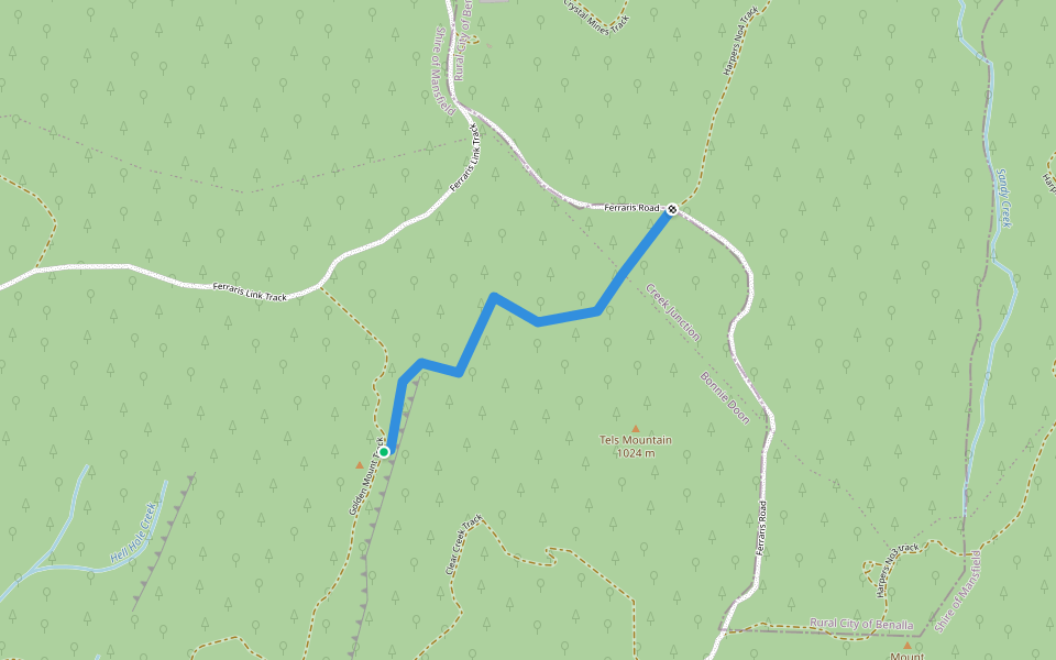 Goldn Mountain Walking Track walking route map in Bonnie Doon