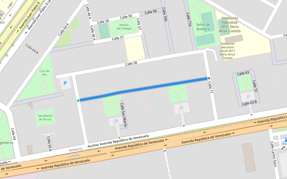 Calle 59 A walking route map in Callao