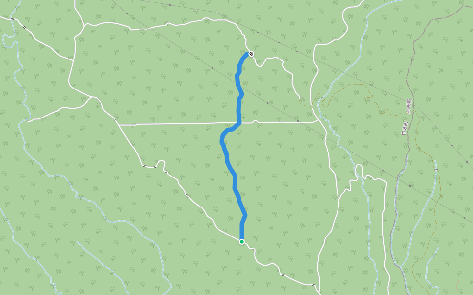 社台縦断林道 walking route map in Shiraoi
