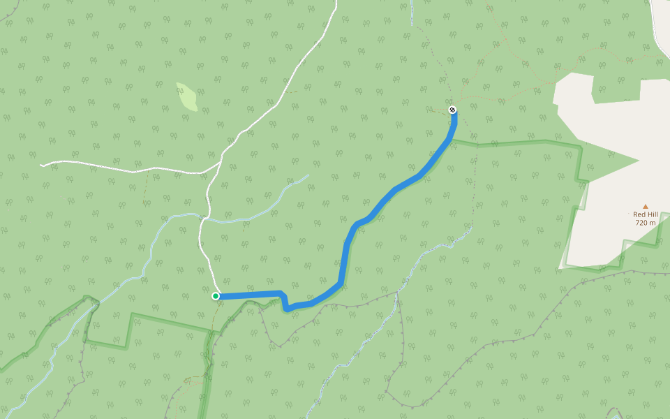 Meryla Fire Trail walking route map in Meryla