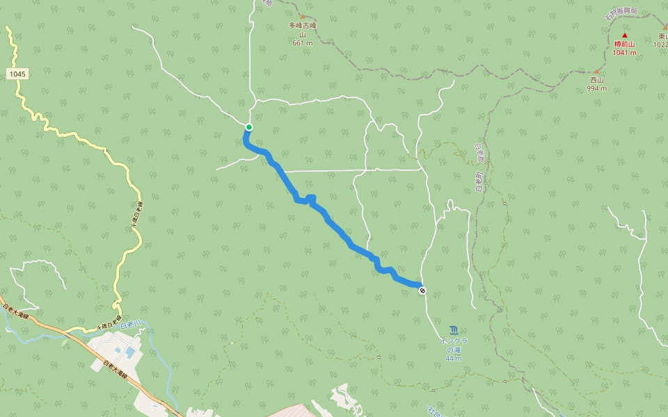 別々林道 walking route map in Shiraoi