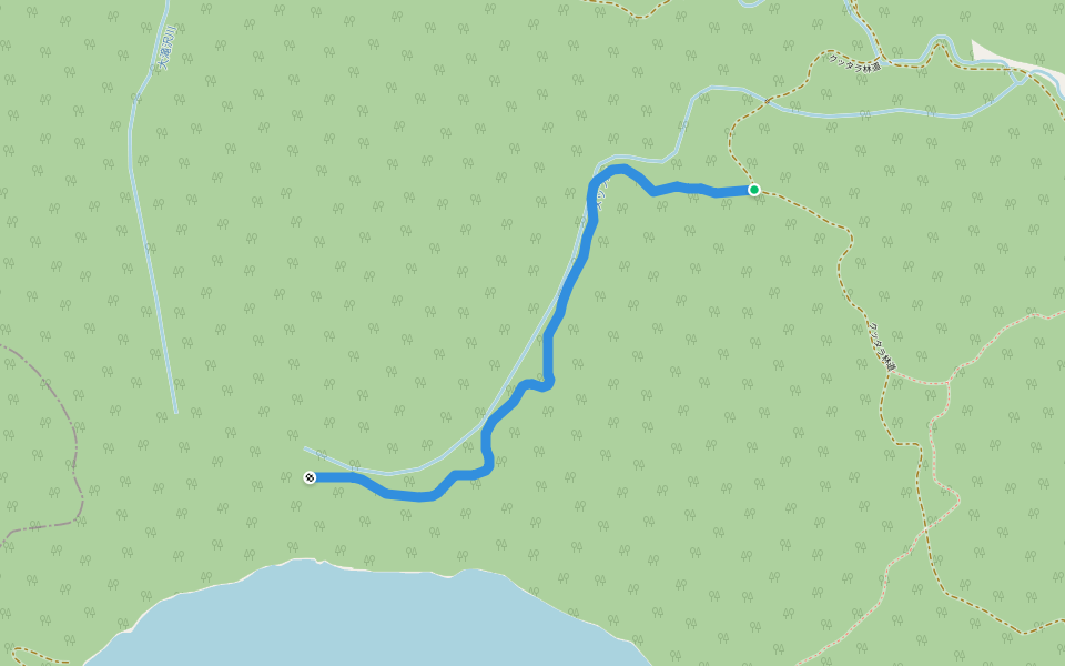クッタラ4号線林道 walking route map in Shiraoi