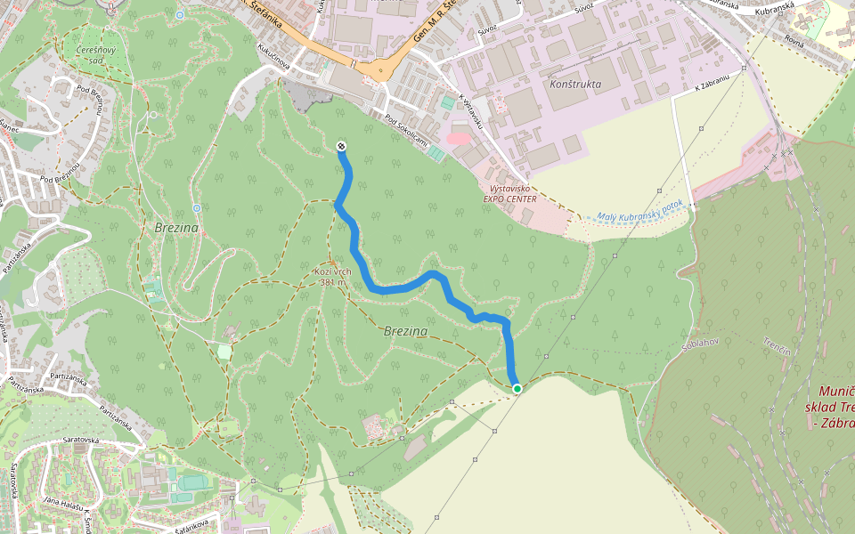 Náučný chodník Sever walking route map in Trenčín