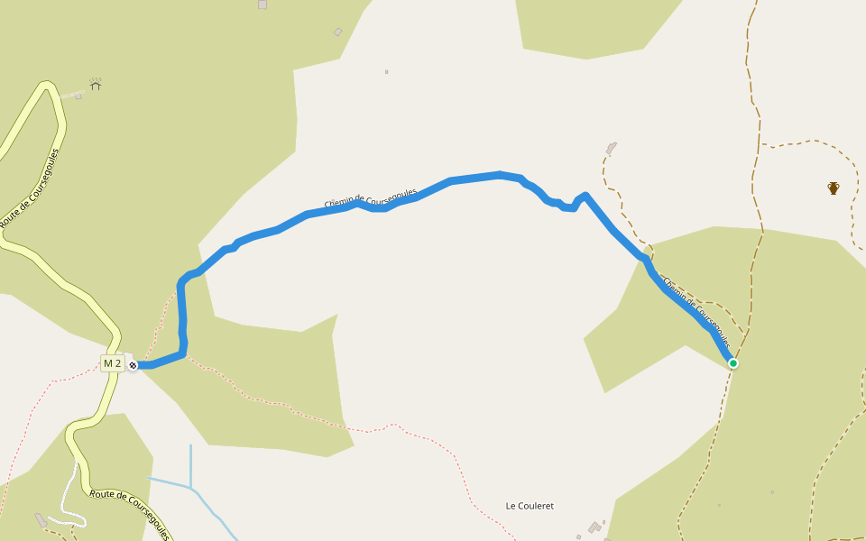 Chemin de Coursegoules walking route map in Vence