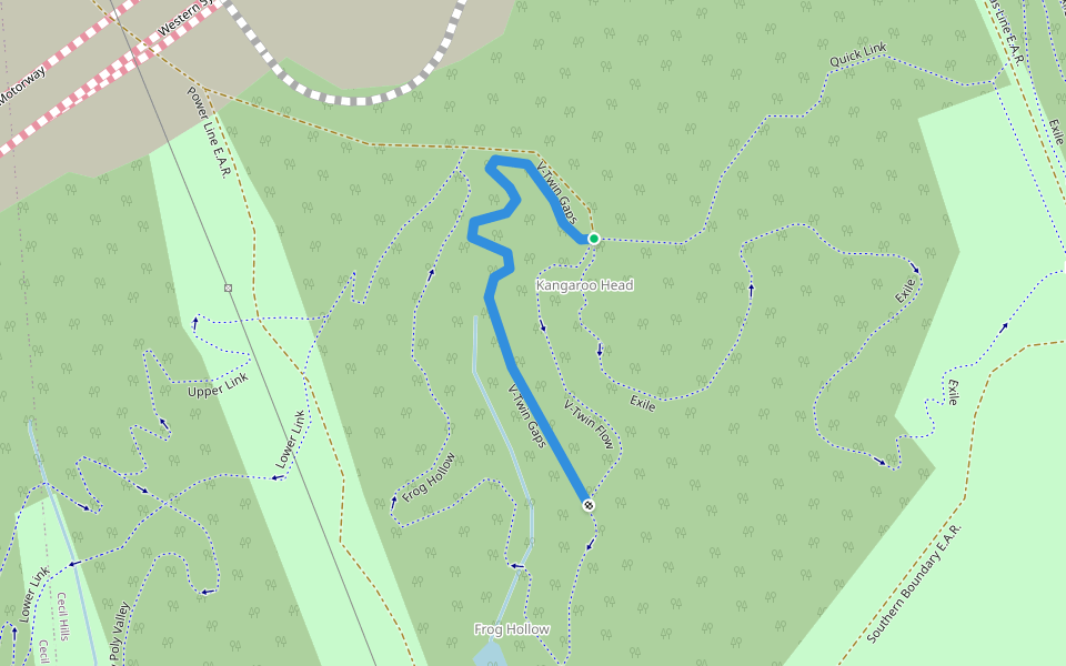 V-Twin Gaps walking route map in Cecil Hills