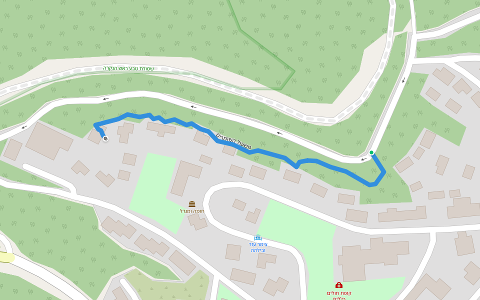 משעול השומרים walking route map in Hanita