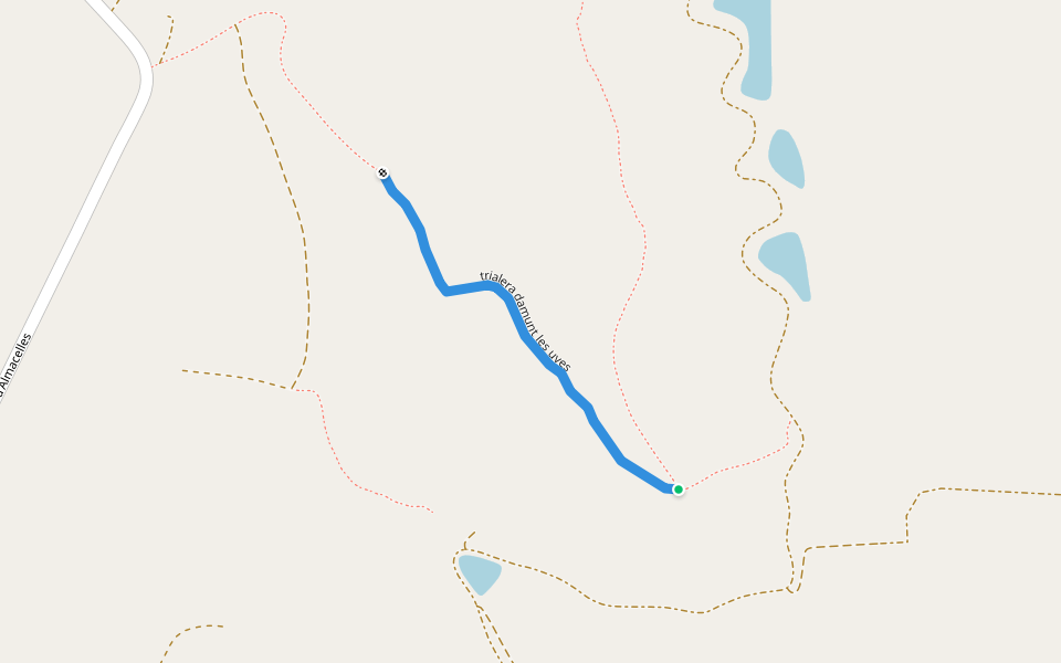 trialera damunt les uves walking route map in Alguaire