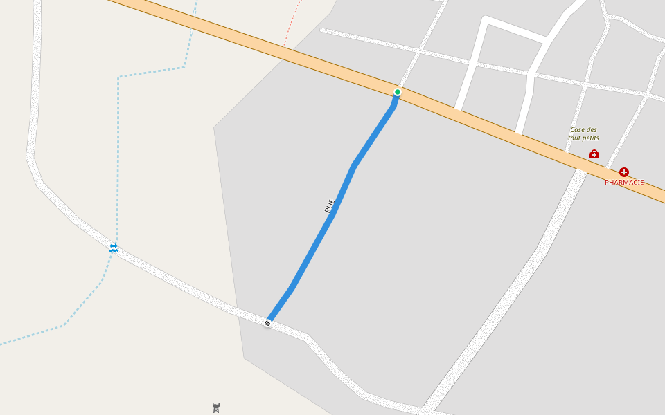 RUE walking route map in Saint-Louis