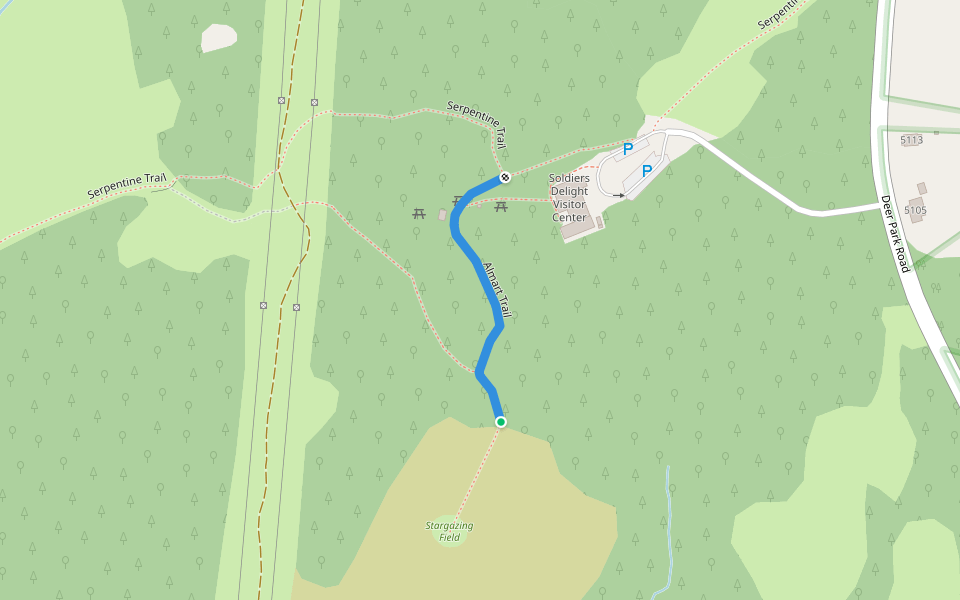 Almart Trail walking route map in Owings Mills