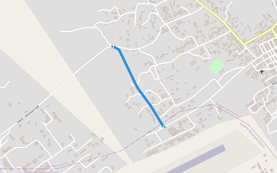 airpot rd walking route map in Sunyani