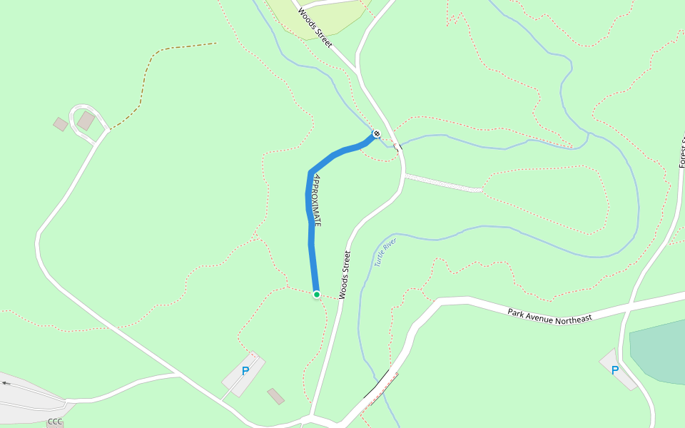 APPROXIMATE walking route map in Arvilla